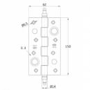 Bisagra Seguridad Negro 150 X 80 Mm - Modelo 561