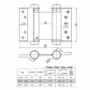 Bisagra Doble Acción Latón 100 Mm - Modelo 3037