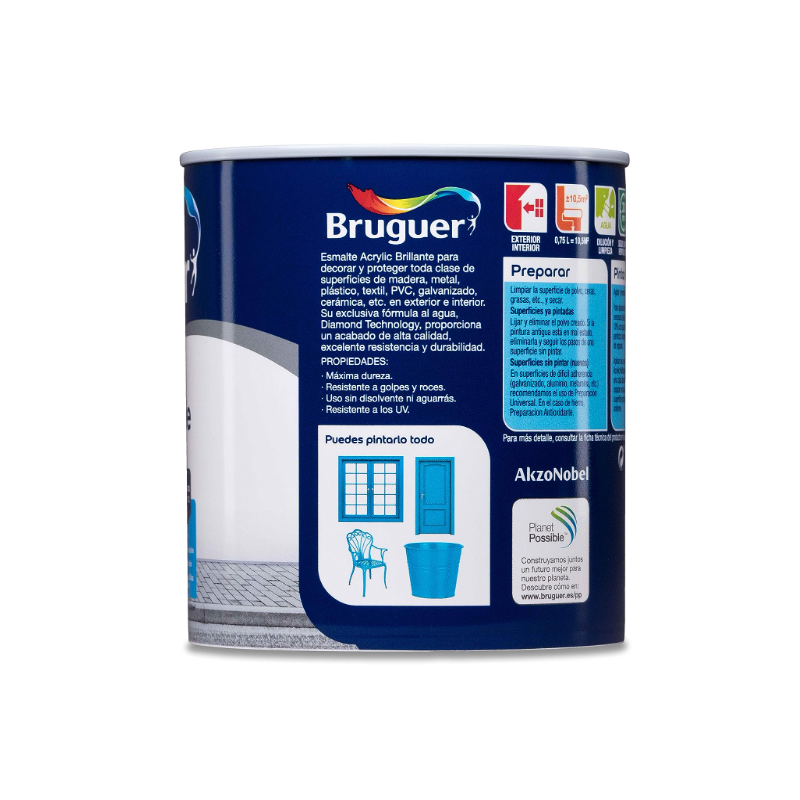 Bruguer Esmalte De Color Acrylic Multisuperficie (Azul Indigo, 250 Ml