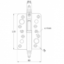 Bisagra Pernio Laton Cromado Izquierda 120 X 80 Mm - Modelo 516