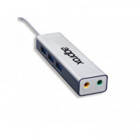 Tarjeta de Sonido USB + USB 3.0 Hub  APPROX