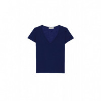 Camisetas Mujer Camiseta LA PETITE ÉTOILE Elvie Azul Marina de Cuello Pico
