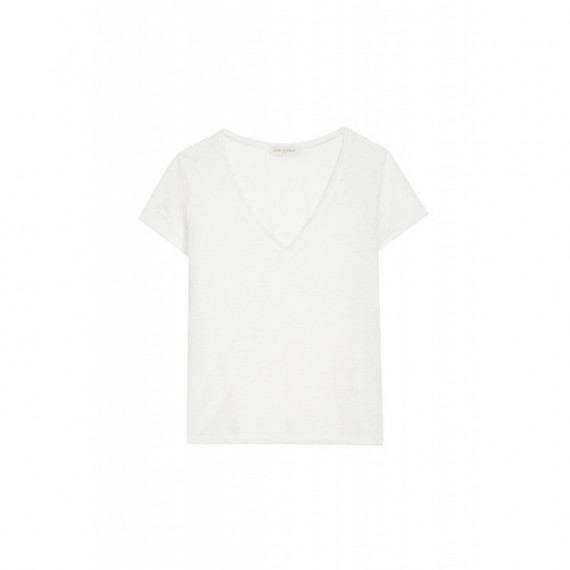 Camisetas Mujer Camiseta LA PETITE ÉTOILE Elvie Blanca de Cuello Pico