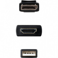 Cable Conversor NANOCABLE HDMI a Displayport 1.8M Black