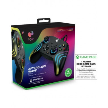 Pdp Afterglow Wave Wired Controller Black (negro) + Game Pass 1 Mes (xbone)  SHINE STARS