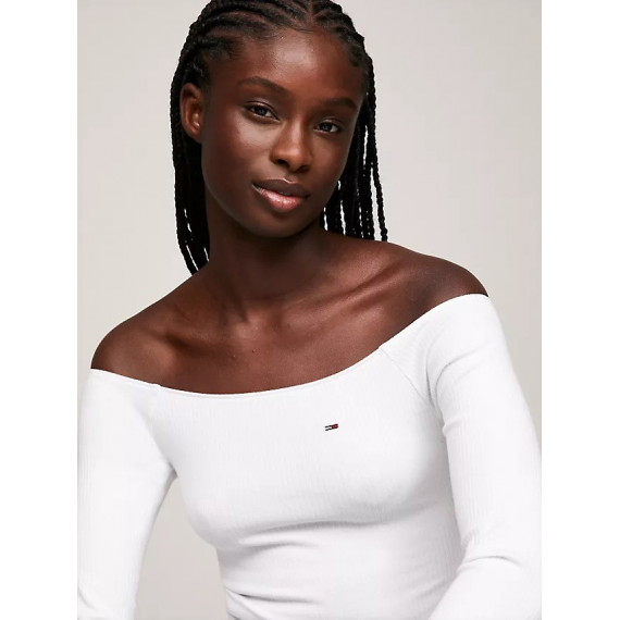 SEAMLESS OFF-THE-SHOULDER TOP - Oyster-white