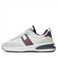 Tjm Runner Leather Outsole Bleached Ston  TOMMY HILFIGER