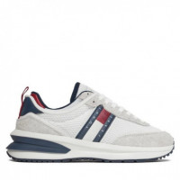 Tjm Runner Leather Outsole Bleached Ston  TOMMY HILFIGER