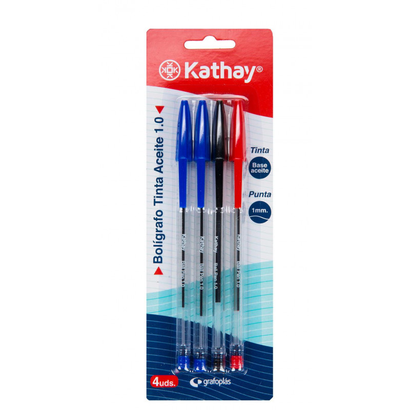 Blister 1 Boligrafos Borrable Tinta Gel 0.7 mm Azul Kathay