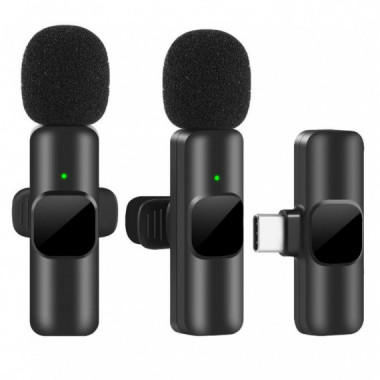 Tymine micrófono Dual Lavalier inalámbrico recargable con conexión Usb C 2.4Ghz