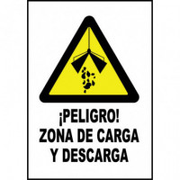 Cartel Pe Peligro Zona Carga y Descarga 40X30