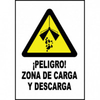 Cartel PVC Peligro Zona Carga y Descarga 40X30