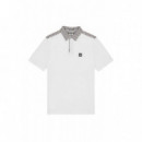 Polos Polo WEEKEND OFFENDER Costa Mid Check Collar White