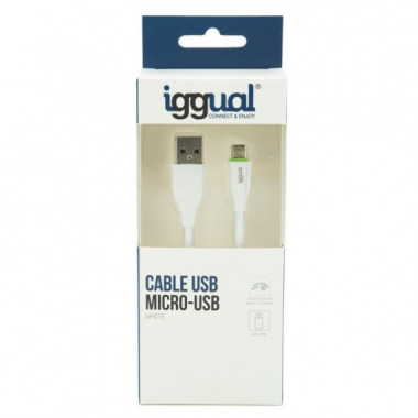 IGGUAL IGG316931 Cable USB 1 M USB 2.0 USB a Micro-usb a Blanco