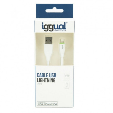 IGGUAL IGG316955 Cable de Conector Lightning 1 M Blanco