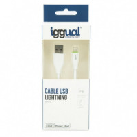 IGGUAL IGG316955 Cable de Conector Lightning 1 M Blanco