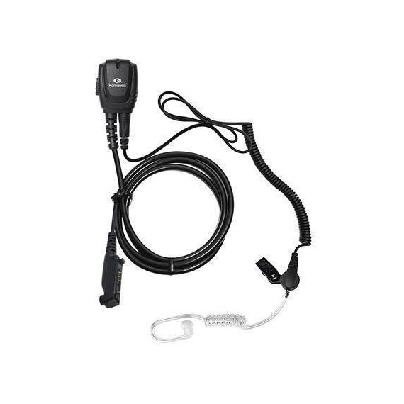 KOMUNICA Micro Auricular PWR-23-STP-9000 con Cable Rizado Negro para Sepura