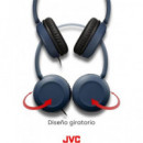 JVC Auricular con Microfono HA-S31M con Cable Jack 3.5MM Plegable Azul