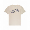LA PAZ Camisetas Hombre Camiseta Dantas Soul Ecru