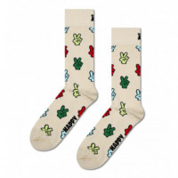 Calcetines HAPPY SOCKS Beige Victory Sign