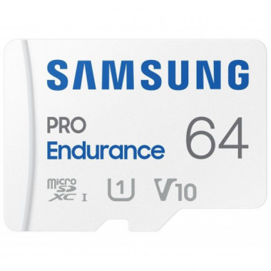 SAMSUNG Tarjeta Micro Sd 64GB Sdxc Pro Endurance Clase 10 con Adaptador a Sd