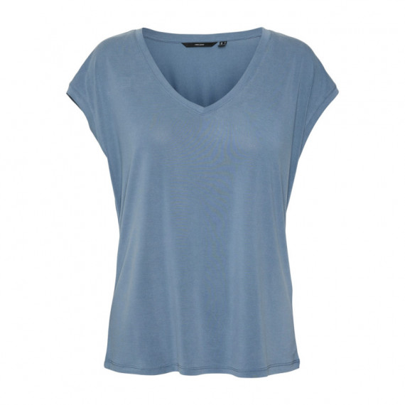 Camisetas Mujer Camiseta Filli Básica de Mujer VERO MODA Cuello Pico China Blue