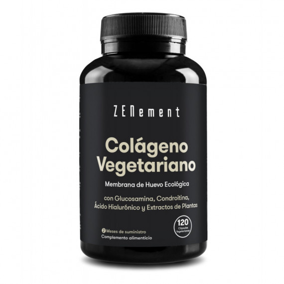 Colágeno Vegetariano, con Condroitina, Glucosamina, ácido Hialurónico y Extractos de Plantas - 120 Cápsulas  ZENEMENT
