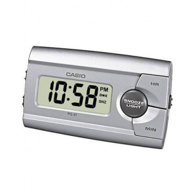 CASIO Reloj Despertador Mod PQ-31-8EF Plata Beep, Led, 12, 24