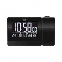 TREVI Reloj Despertador con Proyeccion de Hora/termometro/higrometro/usb EC884PJ Negro