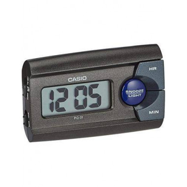 CASIO Reloj Despertador Mod PQ-31-1EF Negro Beep, Led, 12, 24