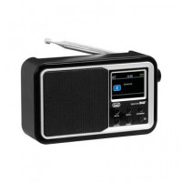 TREVI Radio Recargable Dab+ 7F96 R Fm Rds Bluetooth,despertador con 2 Alarmas,aux In Negra