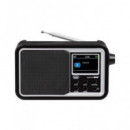 TREVI Radio Recargable Dab+ 7F96 R Fm Rds Bluetooth,despertador con 2 Alarmas,aux In Negra