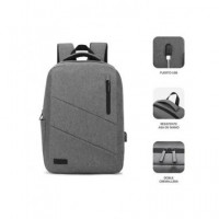 SUBBLIM Mochila para Portatil 15.6" City Backpack Gris con Conector USB para Cargar