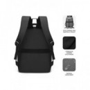 Subblim Mochila para Portatil 15.6" City Backpack Negra con Conector USB para Cargar  LALO