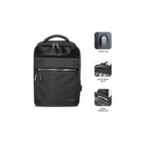 SUBBLIM Mochila para Portatil 16" Business Backpack Negra Conector USB para Cargar,airflow Transpi