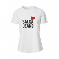 Camisetas Mujer Camiseta SALSA JEANS con Branding y Detalle de Corazón