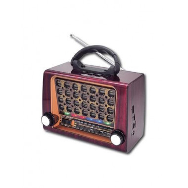 SAMI Radio Vintagle RS-11817 con Usb/micro Sd/aux In /bluetooth, 3 Modos Luces Disco  Madera