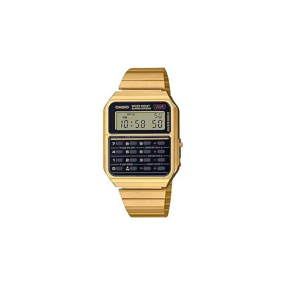 CASIO Coleccion CA-500WEG-1AEF Reloj Digital con Calculadora Correa Dorado