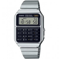 CASIO Coleccion CA-500WE-1AEF Reloj Digital con Calculadora Correa Plateado