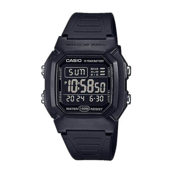 CASIO Coleccion W-800H-1BVES Reloj Digital ,fecha,alarma,resistente Al Agua,correa de Resina