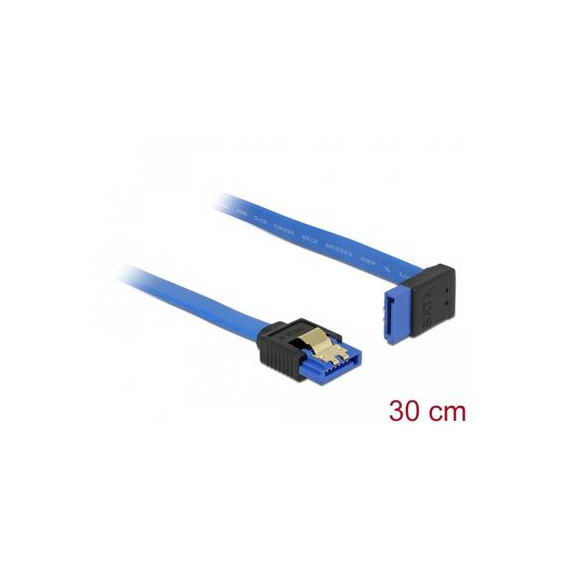 DELOCK Cable Sata 6GB/S M/h Acodado por un Lado Azul 30CMS 84996