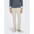 Pantalones ONLY&SONS Mark Tejido Jogger Beige Moonstruck