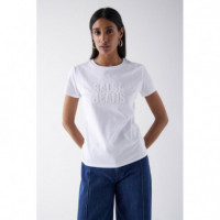 Camisetas Mujer Camiseta SALSA JEANS con Marca de Cuentas