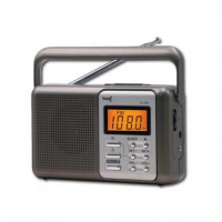 SAMI Radio Portatil Digital Am/fm RS-2986 con Funcion Sleep,despertador,aux In 3W