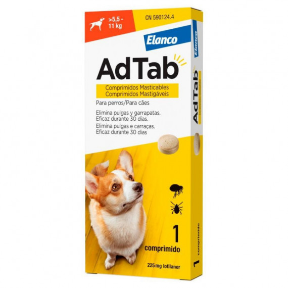 Adtab 225 Mg 1 Comprimido Masticable para Perros (5,5-11 Kg)  ELANCO