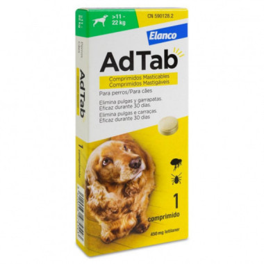 Adtab 450 Mg 1 Comprimido Masticable para Perros (11-22 Kg)  ELANCO