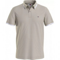 Tjm Reg Solid Tipped Polo Newsprint  TOMMY JEANS