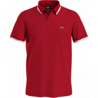 Tjm Reg Solid Tipped Polo Deep Crimson  TOMMY JEANS