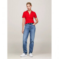 1985 Slim Pique Polo Ss Fierce Red  TOMMY HILFIGER