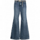 Pantalon Jeans Mujer MICHAEL KORS Flare Chain Belt Dnm Jean